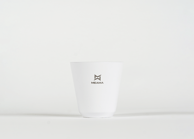 ევროპული ფორმატის მეტალის ჭიქა - თეთრი